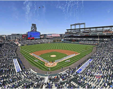 Coors Field Colorado Rockies Unsigned 2021 Opening Day General View Photograph Cover