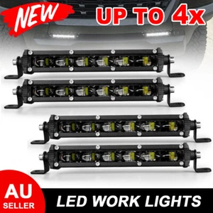 7 Inch LED Work Light Bar Slim Row Driving Beam Offroad Lamp Excavator Truck SUV - Picture 1 of 21