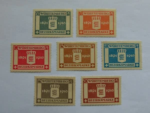 Altdeutschland Württemberg 7 Dienstmarken (*) von 1916, Mi 123 bis 129 - Bild 1 von 11