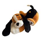 Sleeping Dog Plush Stuffed Animal 10" Floppy Ears Brown Tan Rhode Island Novelty