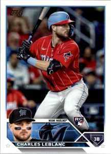 2023 Topps #446 Charles Leblanc RC Miami Marlins MLB Rookie Baseballkarte - Bild 1 von 2
