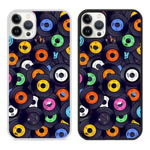 Old Vinyl Discs Pattern Phone Case Cover for iPhone Retro Records Turntable Gift - Picture 1 of 7