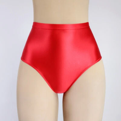 Mujeres Brillantes Satén Bragas Calzoncillos Bragas Gimnasio Yoga Pantalones Cortos Ropa Interior Bañador Foto 1 de 4