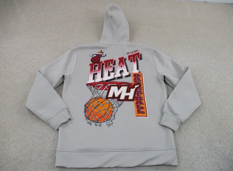 Miami Heat Sweater Adult Medium Brown Red Basketball Hoodie Sweatshirt Mens A83* Cover