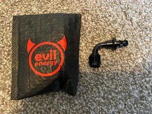 EVIL ENERGY 6AN 90 Degree Push Lock Hose Fitting End Black 2 Pack - Foto 1 di 4