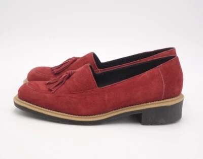 Talla 10 - Zapato sin cordones Dr. Martens Favilla II con borla en gamuza roja oscura Foto 1 de 4