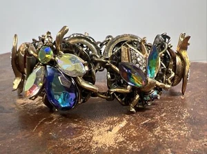 Sweet Romance Queen Bee Statement Bracelet Rhinestone - Picture 1 of 17