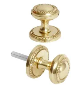 Georgian mortice door knobs 58mm, Polished Brass / Tubular Latches / Hinges - Picture 1 of 11