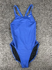 Nike Women's HydraStrong Solid Fastback One-Piece Royal Blue Swimsuit, 36/10 - Picture 1 of 5