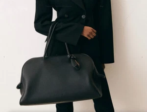 JACQUEMUS LARGE TURISMO BLACK SOFT LEATHER BOWLING BAG $1790 - Picture 1 of 14