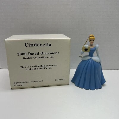 Grolier Disney Cinderella Princess 2000 Dated Porcelain Christmas Ornament - Image 1 of 4