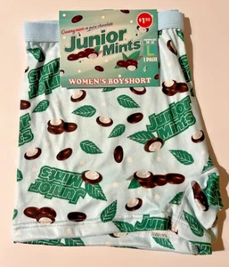 NEW! JUNIOR MINTS ~CREAMY MINTS ~ WOMEN'S BOYSHORT ~ WOMENS SIZE L (30-32) - Picture 1 of 3