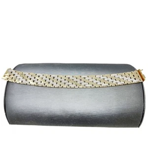 14 Karat Gelbgold breites Gliederarmband Diamanten - Bild 1 von 7