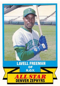 La Vel Freeman 1988 CMC Triple A All-Stars 10  Denver Zephyrs  Baseball Card