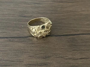 14k Solid Y/Gold NUGGET Design Handmade Fashion Man's Ring--Size: 9 1/2---7.1 Gr - Picture 1 of 9