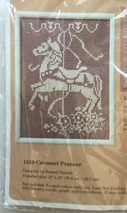 Creative Circle Lace Net Darning Kit #1339 Carousel Prancer - 12" x 16" - Picture 1 of 3