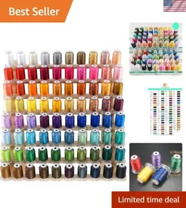 Vibrant 80 Spool Embroidery Thread - Durable Polyester 500M, Machine Washable - Picture 1 of 7