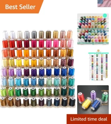 Vibrant 80 Spool Embroidery Thread - Durable Polyester 500M, Machine Washable - Image 1 of 4