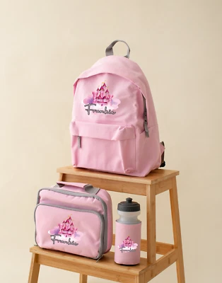 BAGBASE Personalised Kids Backpack, Lunch Box, Bottle, Back to School, Princess Castle