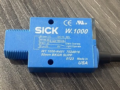 Sick W. 1000 WT 1000-N451 Proximity Photoelectric Sensor - 50mm Background Supp - Image 1 of 4