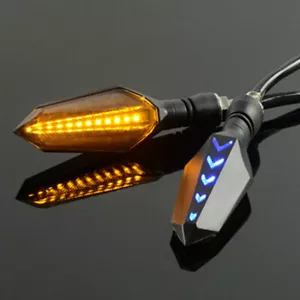 2X Motorcycle LED Turn Signal Brake Lamp Indicator Light Flasher Sequential Flow - Foto 1 di 8