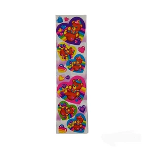 Vintage Lisa Frank Single Sticker Strip -Teddy Bears -Hearts Rare 80s Unused - Picture 1 of 8