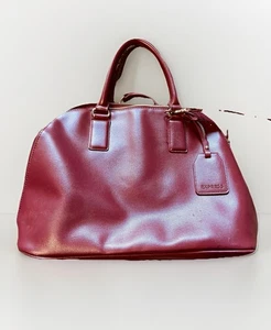 Express Satchel Bag Dome Handbag Maroon Shoulder Bag with Strap - Picture 1 of 5