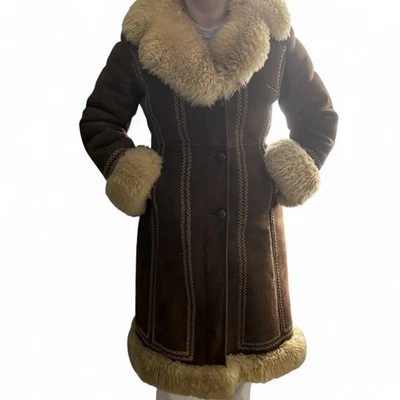 Abrigo Penny Lane De Colección Años 60-70 Afgano Bordado Piel de Oveja Piel M/L* Hippie Boho Foto 1 de 4