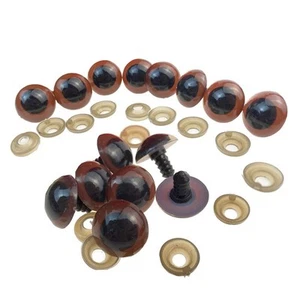 100PCS Brown Plastic Safety Eyes for Bear Doll Stuffed Animals Puppet Doll Ma... - Picture 1 of 7