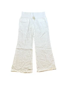 Theory Women's Wide Leg Pants Size Medium- 100% Linen- Elastic Waist- 30.5" Ins - Picture 1 of 8