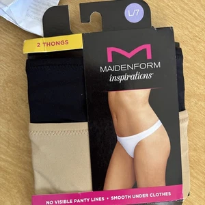 Maidenform Thong Inspirations Stretch Thong 2 Pair Size Large 7 New In Packing - Picture 1 of 2