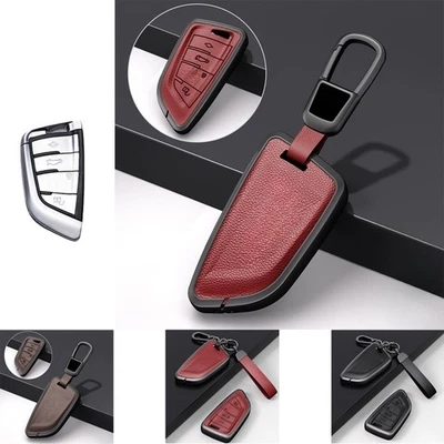 Zinc Alloy Leather Car Key Case Cover For BMW X5M X6 X7  X3 X4 2 3 6 7 F15 X2 X5 - Image 1 of 4