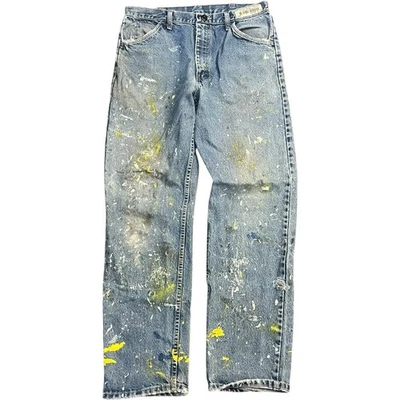 Pantalones de mezclilla Bulwark FR 34x34 pintura salpicaduras ropa de trabajo envejecida  Foto 1 de 4