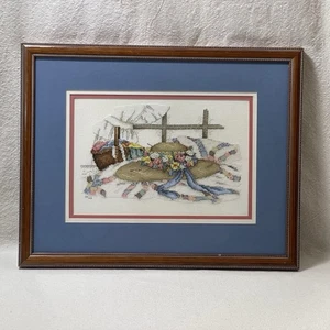 Paula Vaughan fertiger Kreuzstich Stoff der Träume blau mattiert Handarbeit - Bild 1 von 7