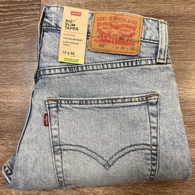 Levis 512 Blue Jeans Mens 32x30 Slim Taper Stretch Flex Performance Pants - Image 1 of 4