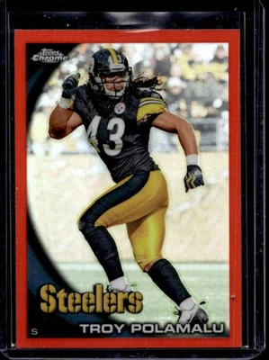 2010 Topps Chrome Troy Polamalu Orange Refractor #C30 Steelers - Image 1 of 2