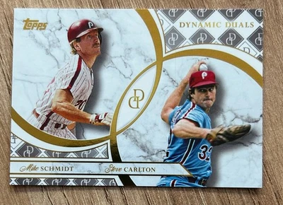 2024 Topps Dynamic Duals Mike Schmidt Steve Carlton #15 HOF Philadelphia Phillie - Image 1 of 2