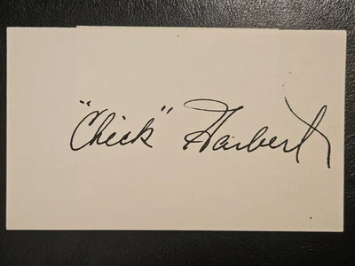 Chick Herbert 1954 PGA Champion SIGNED 3x5 index card - Image 1 of 3