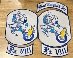 Blue Knights Inc. Motorcycle Club Pa. VIII Embroidered Vest Emblem Patches - Picture 1 of 1
