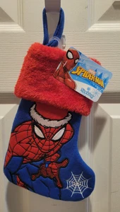 Marvel Spiderman Mini Christmas Stocking 9" Embroidered Plush Ruz New - Picture 1 of 3