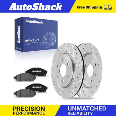 Front Drilled Slotted Brake Rotors Ceramic Pads for Nissan Frontier Xterra - Image 1 of 4