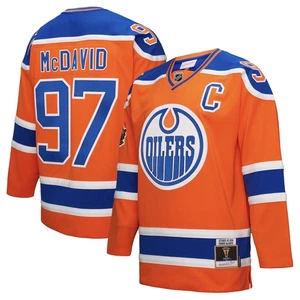 Camiseta deportiva para hombre Mitchell & Ness Connor McDavid naranja Edmonton Oilers Power Play - Imagen 1 de 10