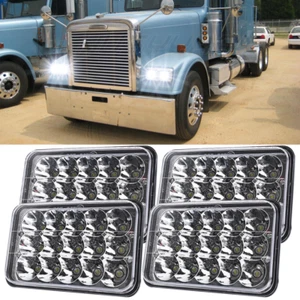 4pc 4x6" LED Headlight Hi/Lo Beam For Freightliner Classic FLD120 XL Semi Truck - Picture 1 of 24