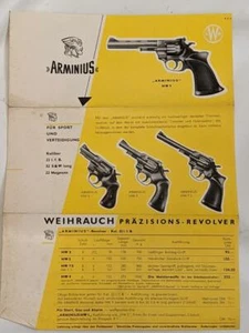 Vintage Arminius Hand gun Sales Brochure - in German - Bild 1 von 1