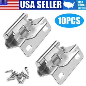 10PCS 1/2" Overlay Semi Partial Wrap Around Kitchen Cabinet Hinges Self Closing - Picture 1 of 8