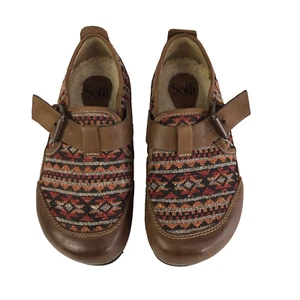 SOFFT Leather and Wool Lined Shoe. Flat, Wool Lined, Buckle and Strap Size 6M - Picture 1 of 20