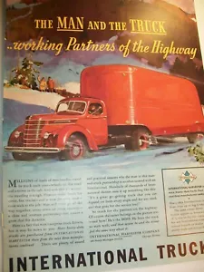 1939 IH International D-Serie großmagige Autoanzeige - ""Der Mann & sein Truck" - Bild 1 von 1