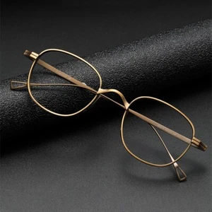 Classic Square Glasses Men Full Rim Retro Titanium Eyeglass Frames Women Light - Picture 1 of 24