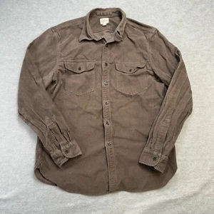 J Crew Shirt Mens Medium Brown Corduroy Button Up Workshirt Chinstrap Collar - Picture 1 of 8