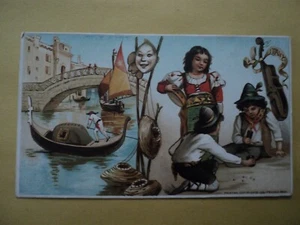 ARBUCKLE COFFEE Italy Venice Playing Dice #12 Advertising Victorian Trade Card - Picture 1 of 2